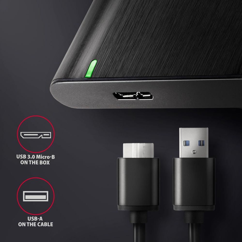 Axagon EE25-A6M USB 3.2 fekete csavar nélküli külső alumínium 2,5" HDD/SSD ház - Image 5