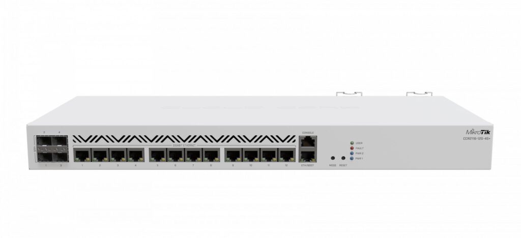 mikrotik-ccr2116-12g-4s-13xgbe-lan-4x-sfp-cloud-core-router_1.jpg Mikrotik CCR2116-12G-4S+ 13xGbE LAN 4x SFP+ Cloud Core Router - Image 1