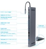 Gembird A-CM-COMBO9-01 USB Type-C 9-in-1 Multi-Port Adapter Space Grey - Image 2