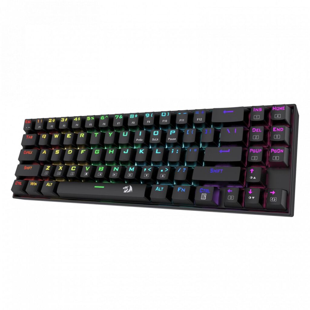 Redragon Deimos, Wired & Wireless Mechanical keyboard, RGB, blue switch Black HU - Image 3