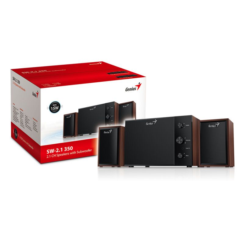 Genius Hangszóró 2.1 - SW-2.1 350 Wood (3.5mm Jack, Wood) - Image 5