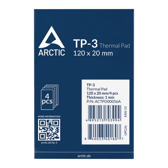 Arctic TP-3 120x20x1mm Hővezető lap (4lap/csomag) - Image 2