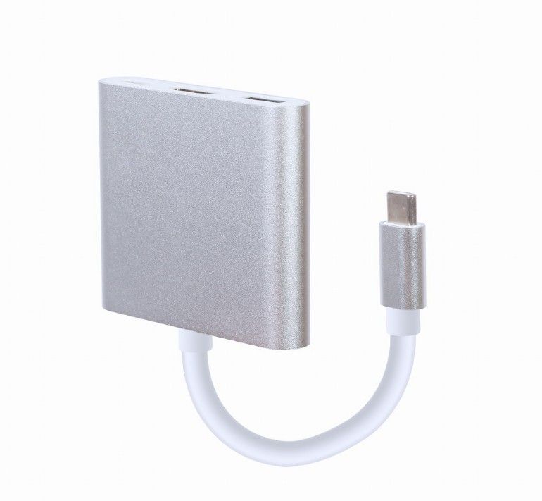 Gembird A-CM-HDMIF-02-SV USB type-C multi-adapter Silver - Image 2