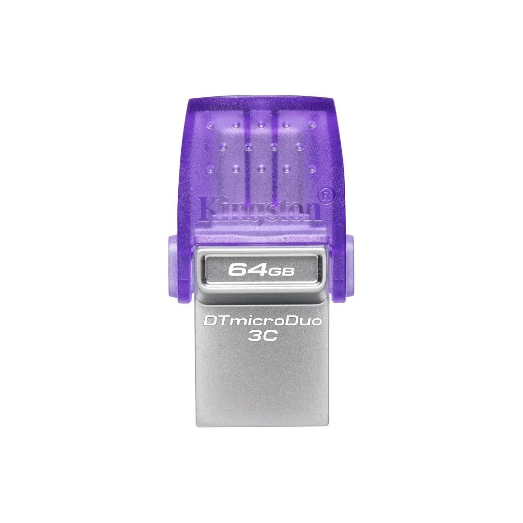 kingston-64gb-dt-microduo-3c-usb3.2-silver_1.jpg KINGSTON Pendrive 64GB DT microDuo 3C 200MB/s dual USB-A + USB-C - Image 1