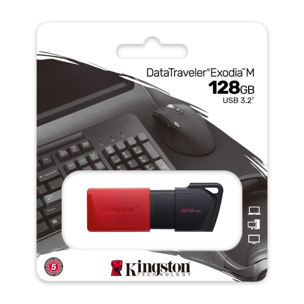 Kingston 128GB DataTraveler Exodia M USB3.2 Black/Red - Image 3