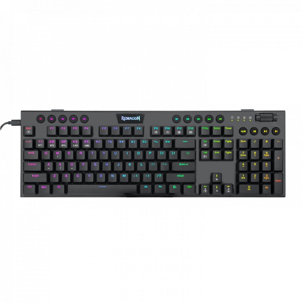 Redragon Horus, wired&2.4G&BT mechanical Keyboard, RGB, blue switch Black HU - Image 6