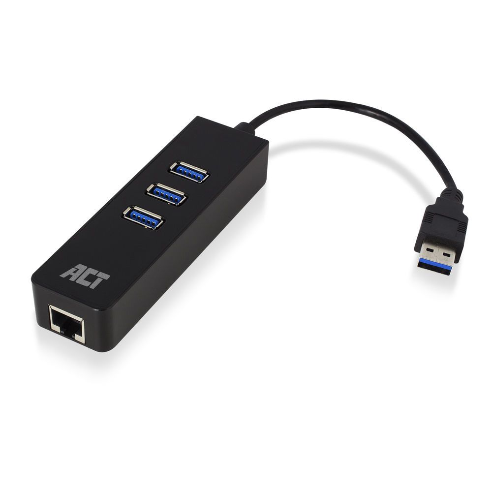 act-ac6310-usb-hub-3.2-with-3-usb-a-ports-and-ethernet_1.jpg ACT AC6310 USB Hub 3.2 with 3 USB-A ports and ethernet - Image 1