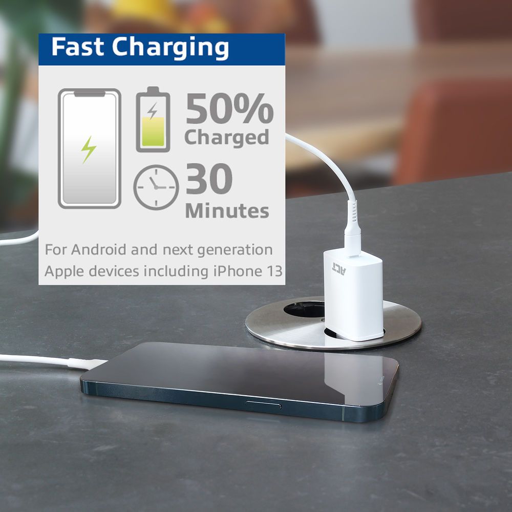 ACT AC2100 Compact USB-C Charger 20W for fast charging White - Image 4