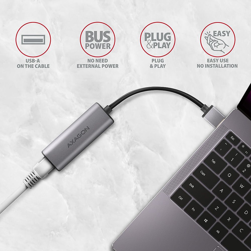 AXAGON ADE-25RC SuperSpeed USB-C 2,5 Gigabit Ethernet - Image 3