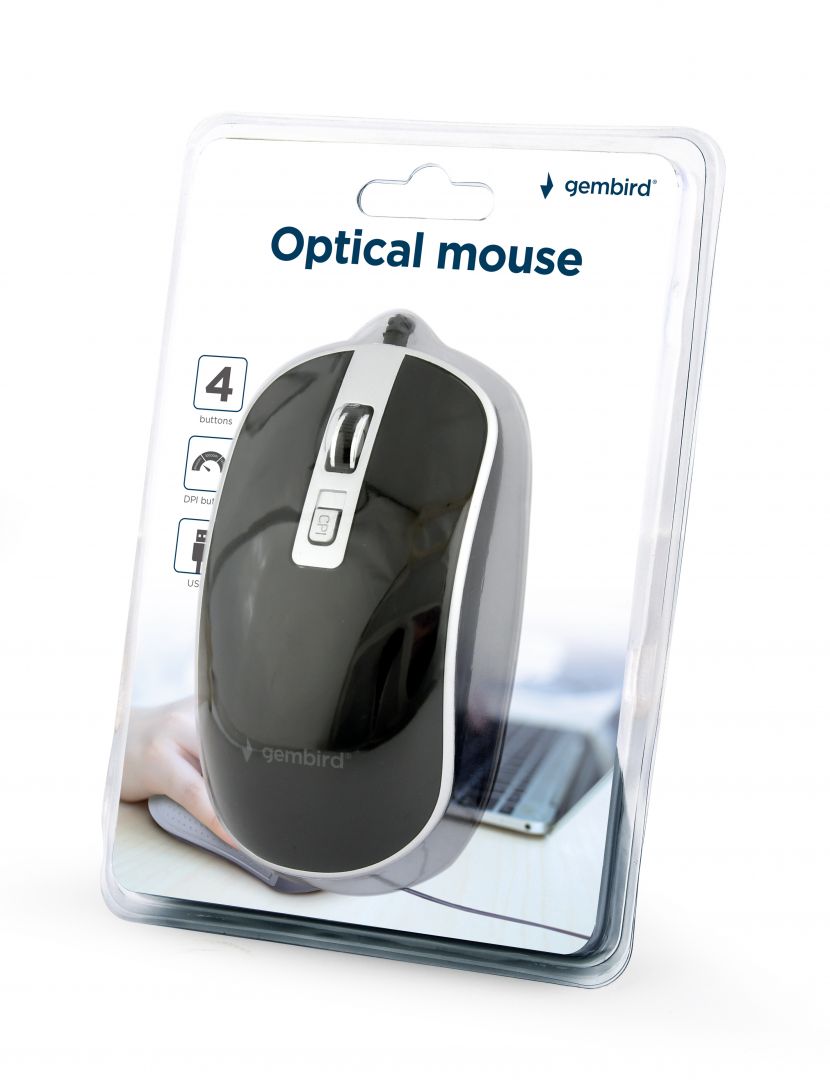 Gembird MUS-4B-06-BS Optical mouse Black/Silver - Image 4