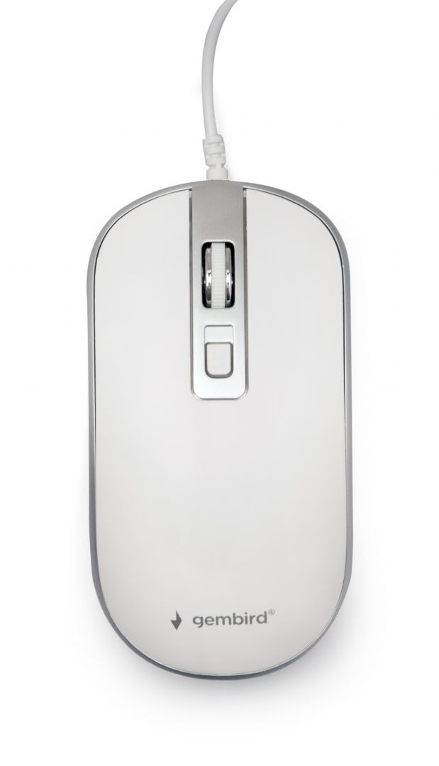 Gembird MUS-4B-06-WS Optical mouse White/Silver - Image 1