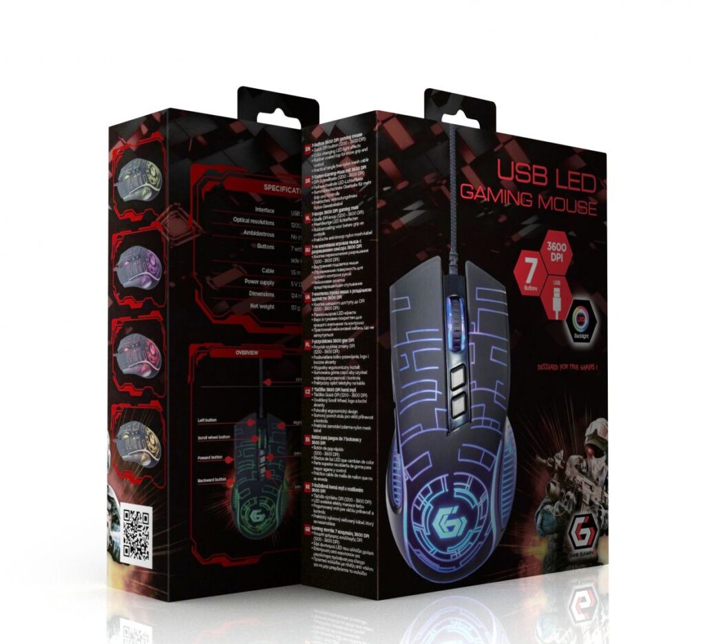 Gembird MUSG-RGB-01 Gaming mouse Black - Image 7