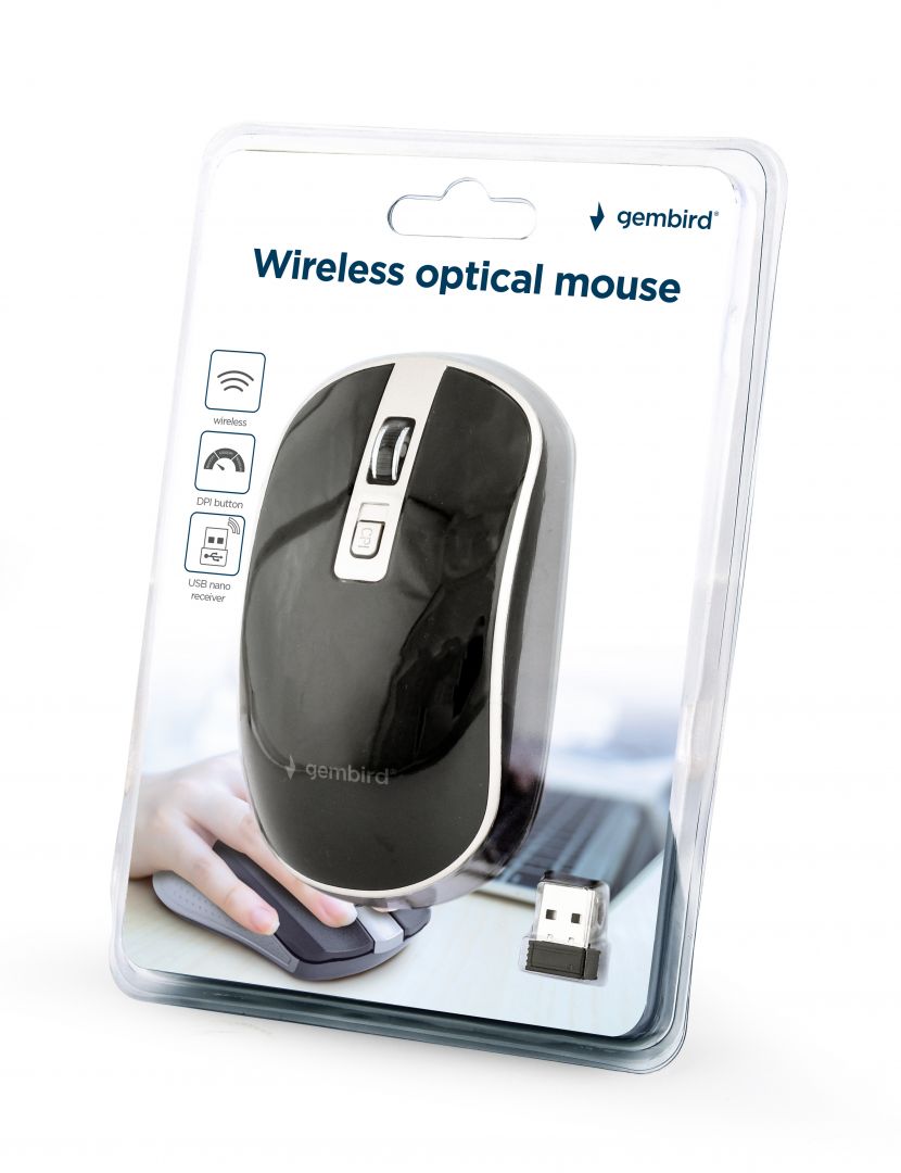 Gembird MUSW-4B-06-BS Wireless optical mouse Black/Silver - Image 4