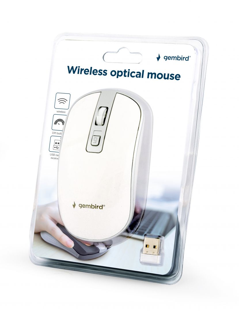 Gembird MUSW-4B-06-WS Wireless optical mouse White/Silver - Image 2