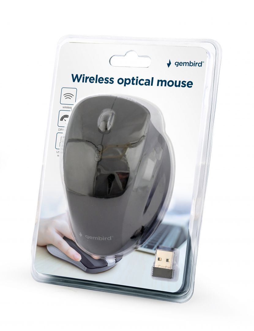 Gembird MUSW-6B-02 wireless optical mouse Black - Image 3
