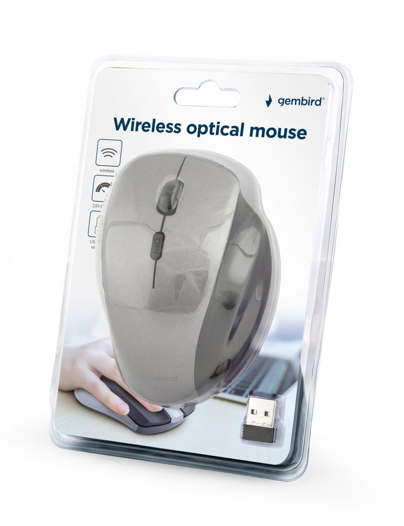 Gembird MUSW-6B-02-BG wireless optical mouse Black/Space Grey - Image 3