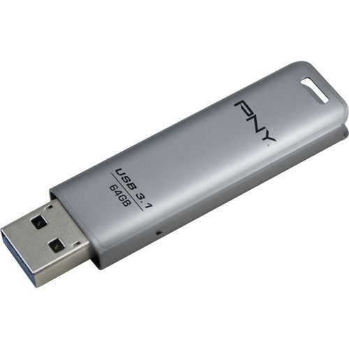 PNY 64GB Elite Steel Flash Drive USB3.1 Silver - Image 1