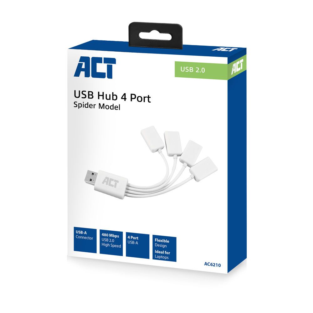 ACT AC6210 USB 2.0 4-Port Hub White - Image 5