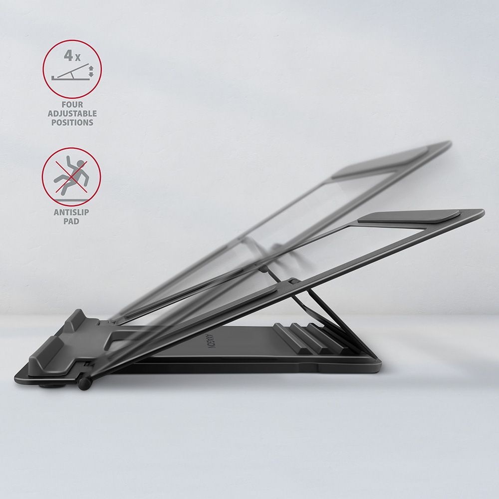 axagon-stnd-l-notebook-stand-grey_2.jpg AXAGON STND-L Notebook állvány Négy állítható pozícióban - Image 2