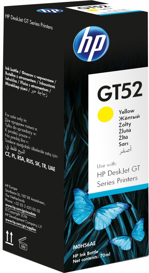 HP GT52 Yellow tintapatron - Image 1