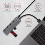 AXAGON HUE-MSA USB3.2 Hub 4-port metal Silver - Image 4