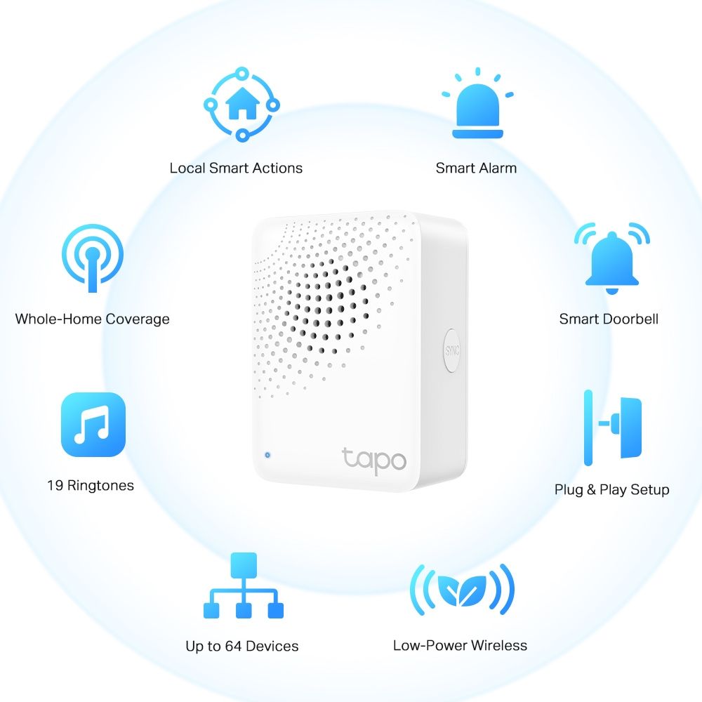 tp-link-tapo-h100-tapo-smart-iot-hub-with-chime_2.jpg TP-Link Tapo H100 Tapo Smart IoT Hub with Chime - Image 2