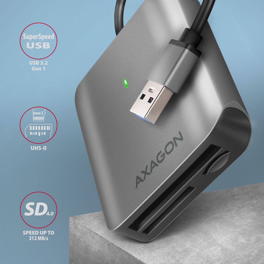 axagon-cre-s3-superspeed-usb-a-uhs-ii-card-reader-black_2.jpg AXAGON CRE-S3 SUPERSPEED USB-A UHS-II Card Reader Black - Image 2