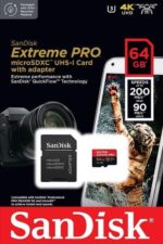Sandisk 64GB microSDXC Extreme Pro Class 10 UHS-I A2 C10 V30 + adapterrel - Image 4