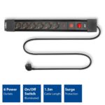 ACT AC2450 Túlfeszültségvédő Kapcsolóval 6DIN 1,5m Black - Image 2