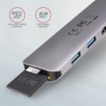 AXAGON HMC-5 Superspeed USB-C Speedster 5H HUB Silver - Image 3