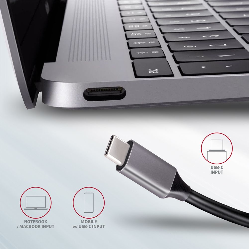 AXAGON HMC-5 Superspeed USB-C Speedster 5H HUB Silver - Image 7
