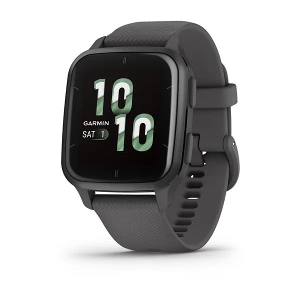 Garmin Venu Sq 2 Slate Aluminium Bezel with Shadow Grey Case and Silicone Band - Image 1