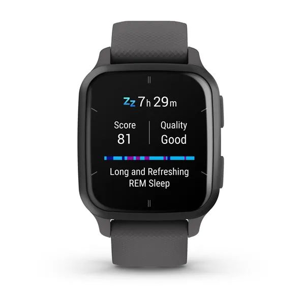 Garmin Venu Sq 2 Slate Aluminium Bezel with Shadow Grey Case and Silicone Band - Image 3