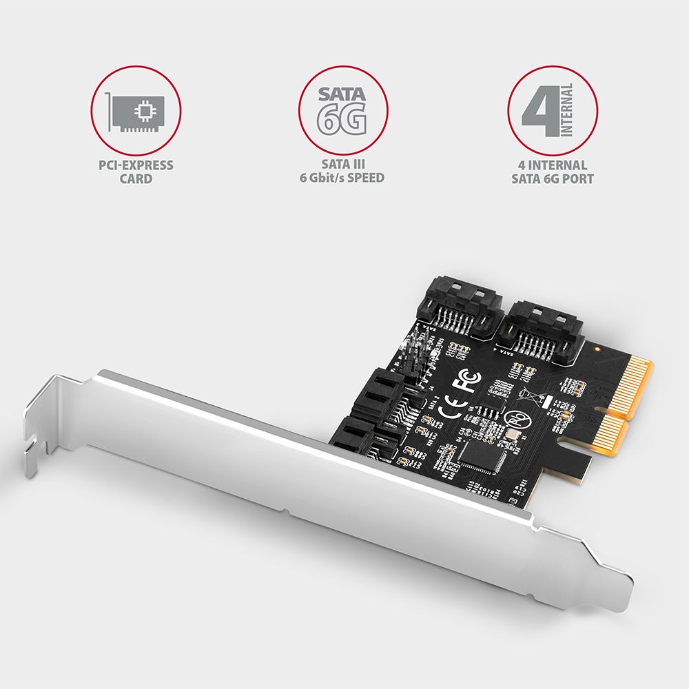 AXAGON PCES-SA4X4 PCIe Controller 4x SATA 6G - Image 1