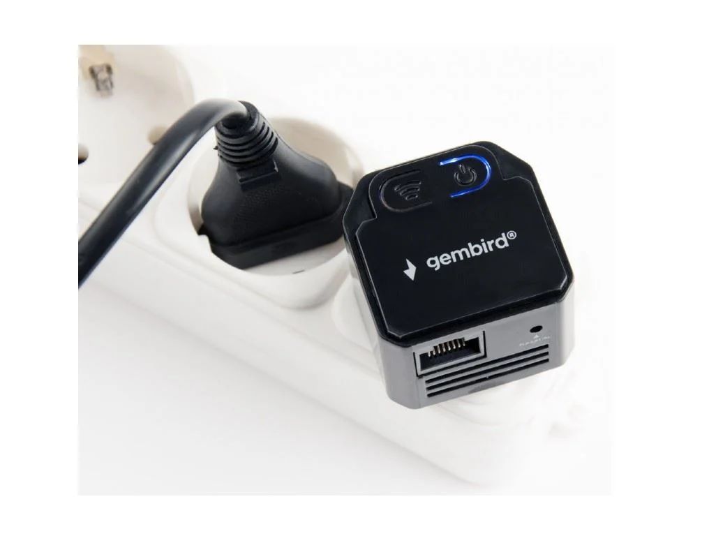 gembird-wifi-repeater-300mbps-black_2.jpg Gembird  WNP-RP300-03-BK Wi-Fi repeater 300 Mbps Range Extender Black - Image 2