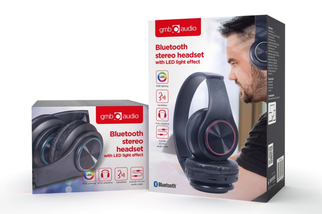Gembird BHP-LED-01 Bluetooth Headset with LED Light effect Black - Image 7