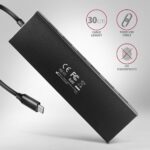 AXAGON HUE-F7C SuperSpeed USB-C FLAT CHARGING HUB Black - Image 6