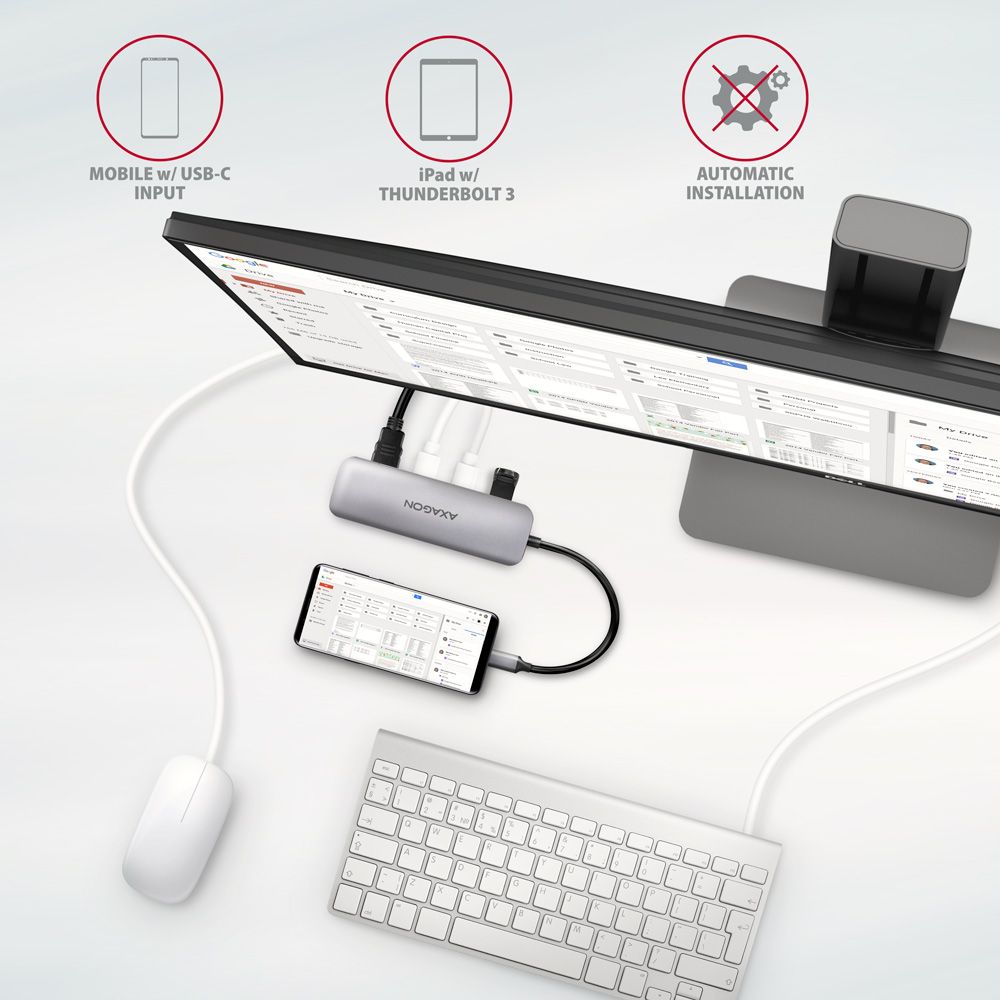 AXAGON HMC-HCR3A SuperSpeed USB-C COMBO 5in1 hub Grey - Image 5