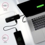 AXAGON HMC-6H4A SuperSpeed USB-C COMBO 6in1 hub Black/Grey - Image 3