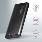 Axagon EEM2-SB2 USB-C 3.2 Gen 2 - M.2 NVMe/SATA fekete csavar nélküli külső SSD ház - Image 3