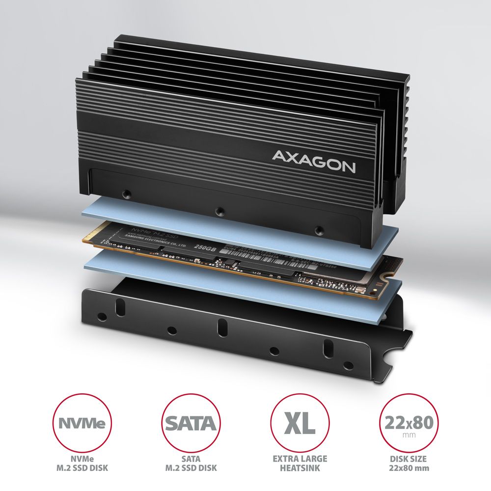 AXAGON CLR-M2XL heatsink for M.2 SSD - Image 2