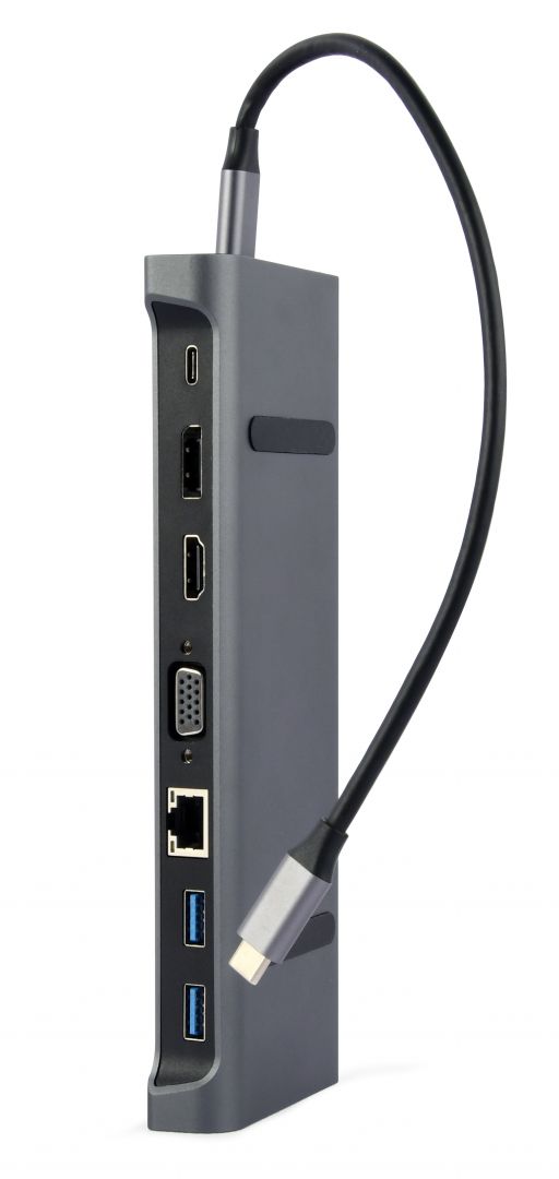 Gembird A-CM-COMBO9-02 USB Type-C 9-in-1 Multi-Port Adapter Space Grey - Image 2