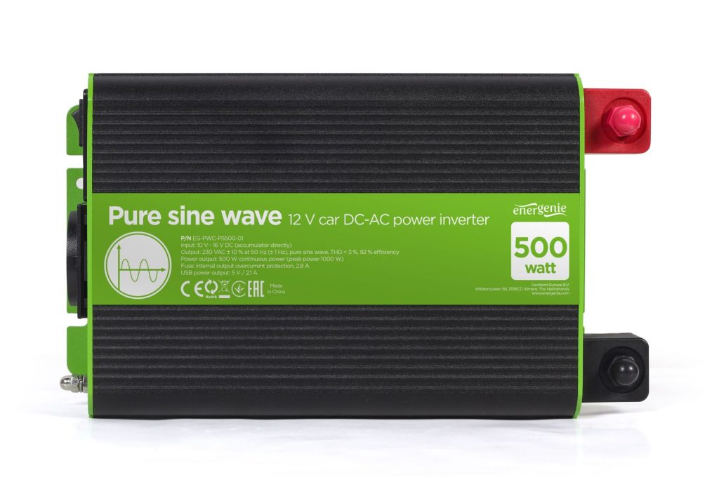 Gembird Energenie 12V Pure sine Wave Car DC-AC Power Inverter 500W - Image 3