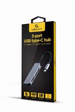 Gembird UHB-CM-CRU3P1U2P2-01 USB Type-C 3-port USB hub USB3.1 + USB2.0 with card reader Aluminium - Image 2