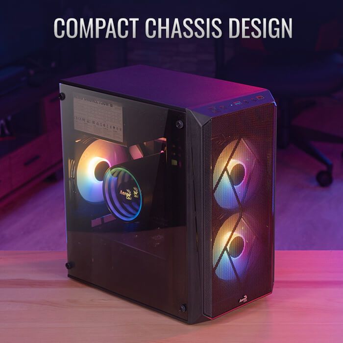 Aerocool CS-107-A-BK-v2 Mesh FRGB Window Black - Image 3