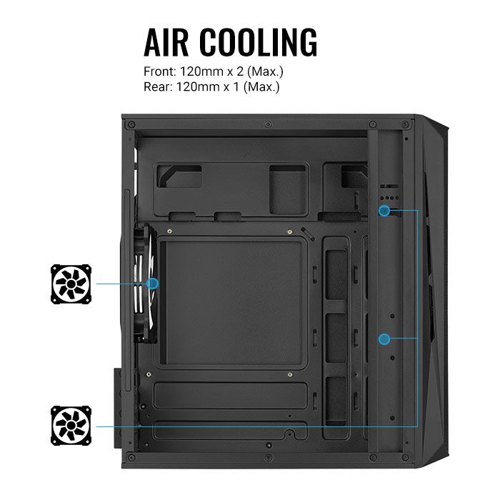 Aerocool CS-107-A-BK-v2 Mesh FRGB Window Black - Image 6