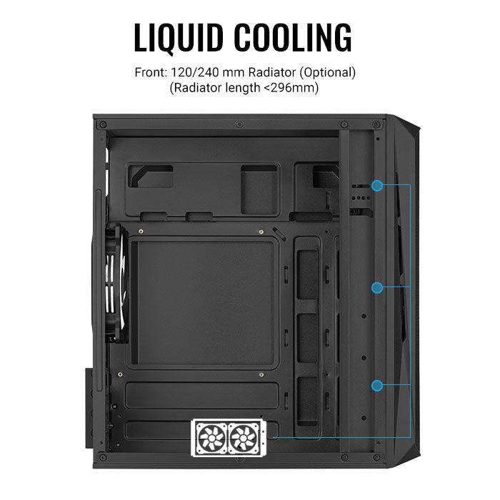 Aerocool CS-107-A-BK-v2 Mesh FRGB Window Black - Image 7