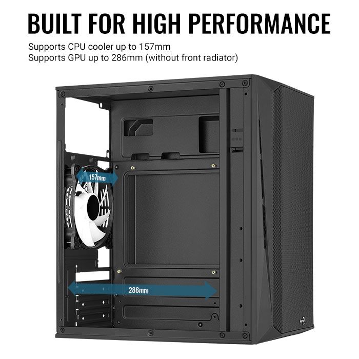 Aerocool CS-107-A-BK-v2 Mesh FRGB Window Black - Image 8