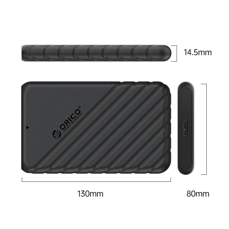 Orico 25PW1-U3-BK-EP USB3.0 HDD/SSD Enclosure Black - Image 2