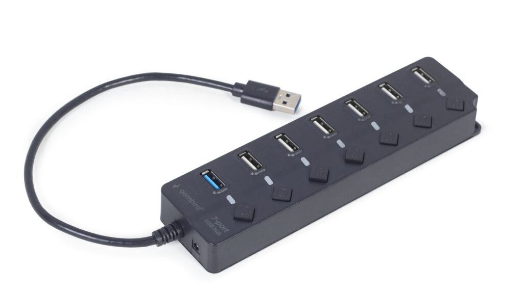 Gembird UHB-U3P1U2P6P-01 7-portos 1xUSB3.1 + 6xUSB2.0 HUB Black - Image 2